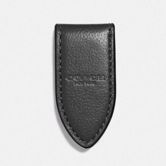 Coach Accessories - Coach Black Leather Money Clip Magnetic Flap